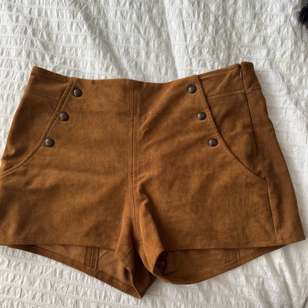 Stylish High Waist Brown Women's Shorts